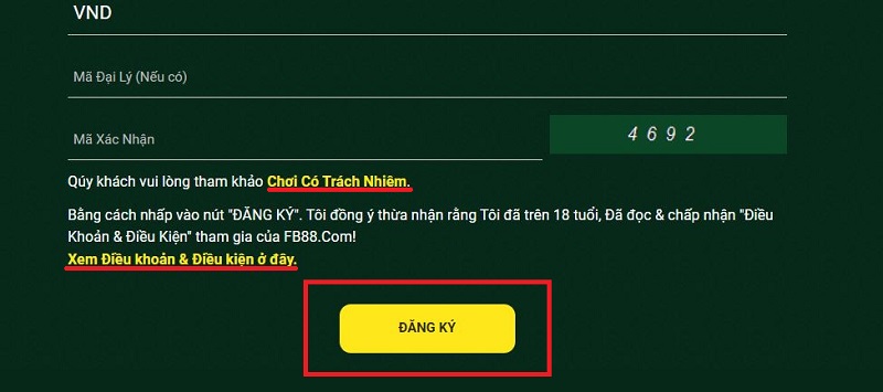 Nhấn vào các điều khoản để đọc và chọn Đăng ký